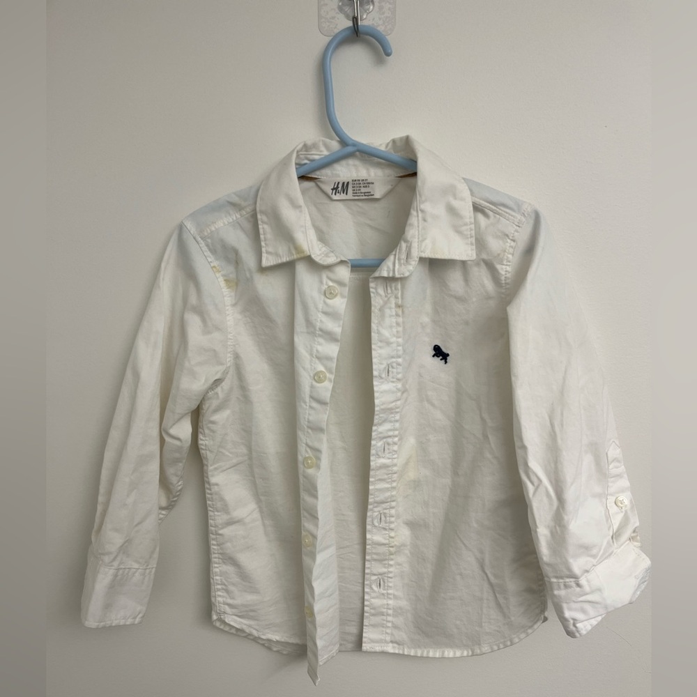 Boys White Button Down Dress Shirt